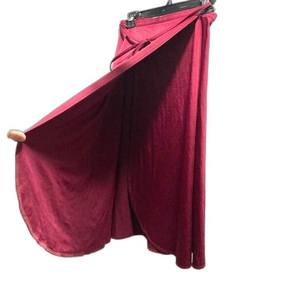 CAPEZIO Dance Professional Wear Maxi Long Wrap Burgundy Skirt Womens Medium - Picture 4 of 13